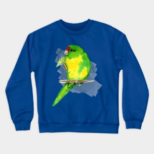 A watercolor of a Red-crowned parakeet Crewneck Sweatshirt